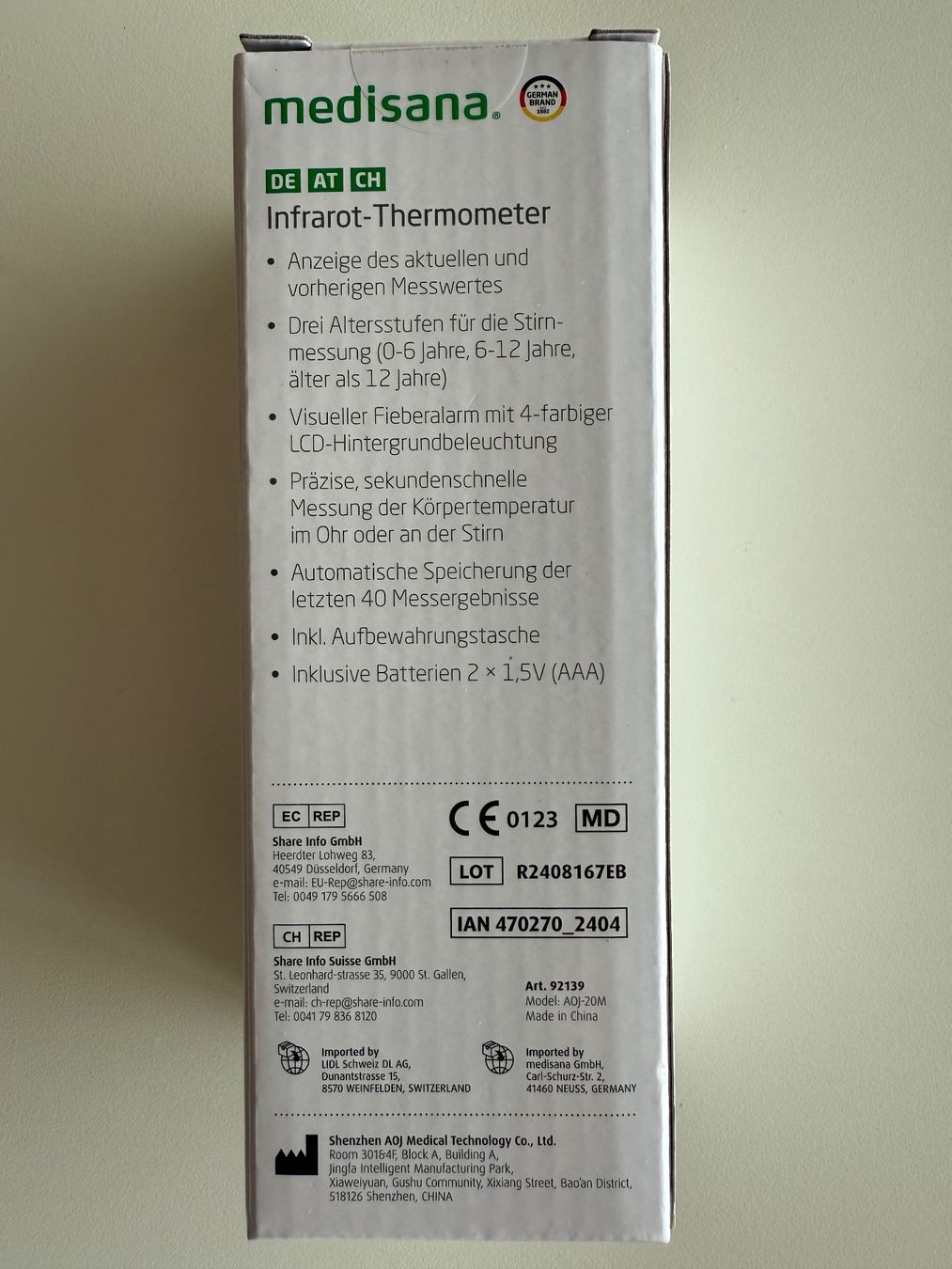 Medisana Altro per la casa: Medisana Infrared Thermometer TM-A68 – Nuovo e nell'imballaggio originale da St-Gingolph venduto da GoldenKeys 2
