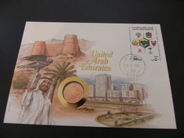 Münzbrief Vereinigte Arabische Emirate 5 Fils 1973 FAO 1987