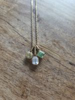 Hübsche goldene Halskette mit bunten Anhängern, neu!