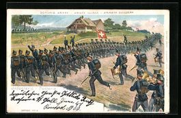 Litho Soldaten stürmen auf zum Kampf, s