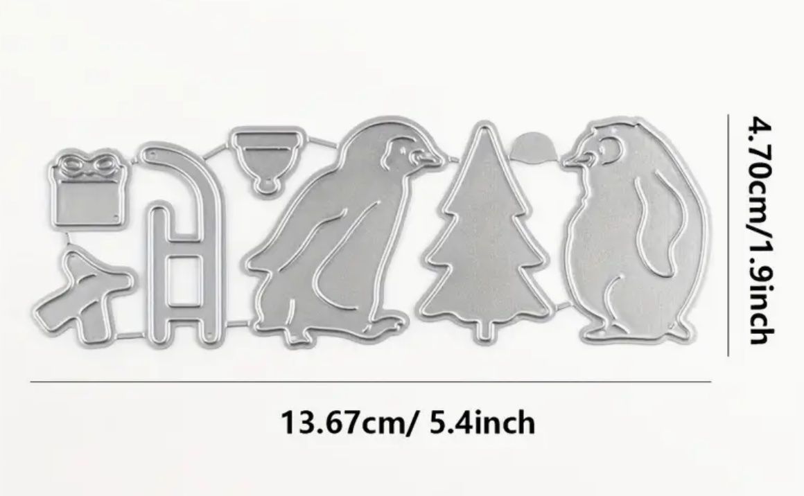 Sciablone: 2x Pinguine u. weitere Winter Formen  - Stanzschablone – Nuovo e nell'imballaggio originale da Frenkendorf venduto da jazzplatten 1