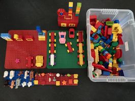 richtig viel Lego Duplo, 2 grosse Platten, Tiere, Figuren