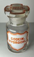 Antike Apothekerflasche Codein Hydrochl Glas Um 1900 9cm