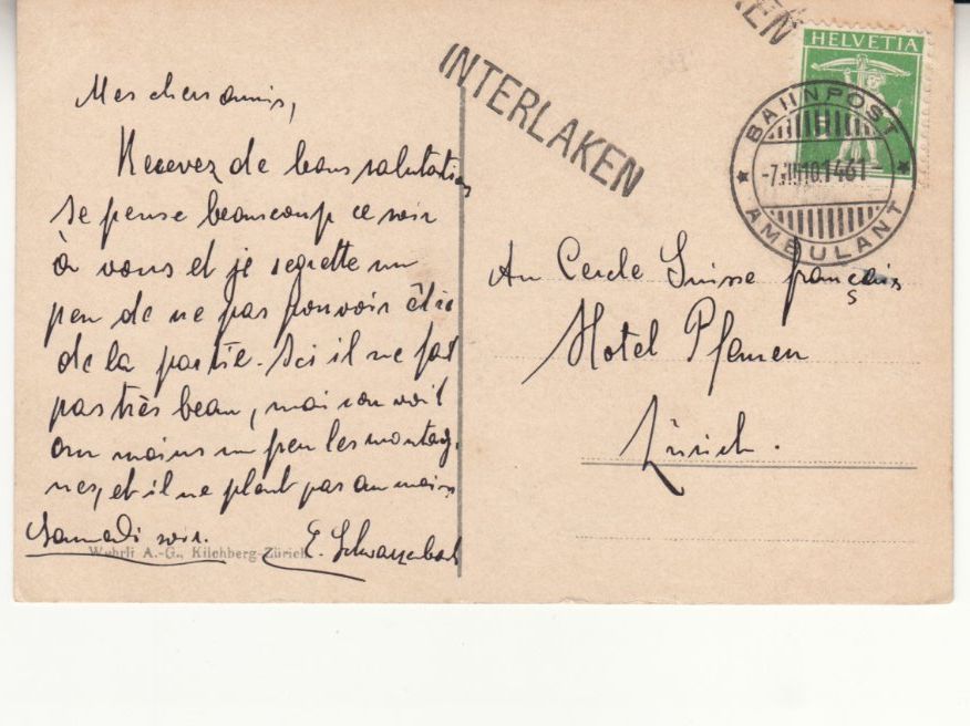 Cartoline postali: Grindelwald 1910 mit Stabstempel Interlaken – Usato da Bürglen TG venduto da StampGraf 1