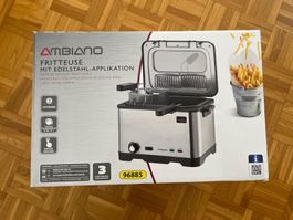 Ambiano Friteuse aus Edelstahl, neu (nie gebraucht), 2 Körbe