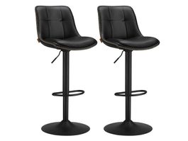 Barhocker 2er Set höhenverstellbar drehbar PU LUNOR