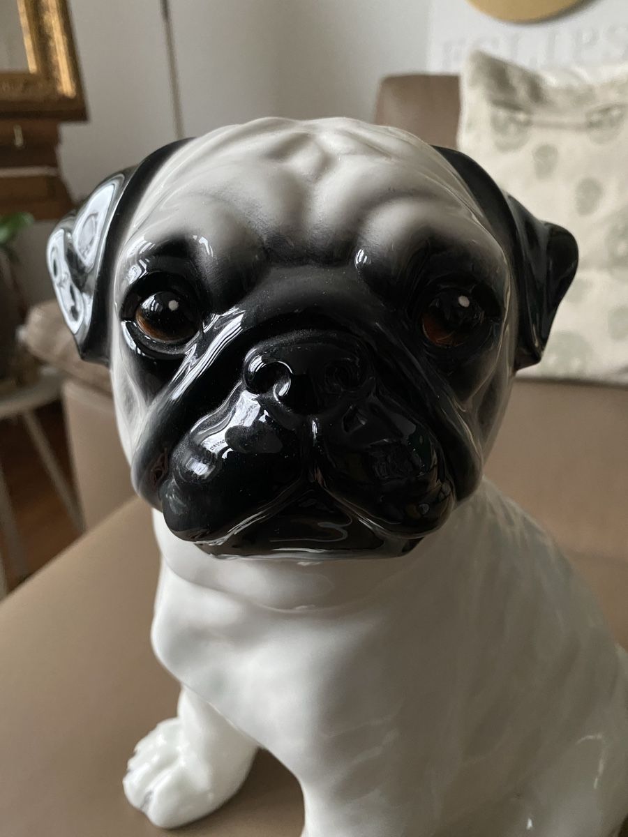 Statuette: Süsser Mops Keramik Figur, Handarbeit, Italien – Usato da Thalwil venduto da Alice015 1