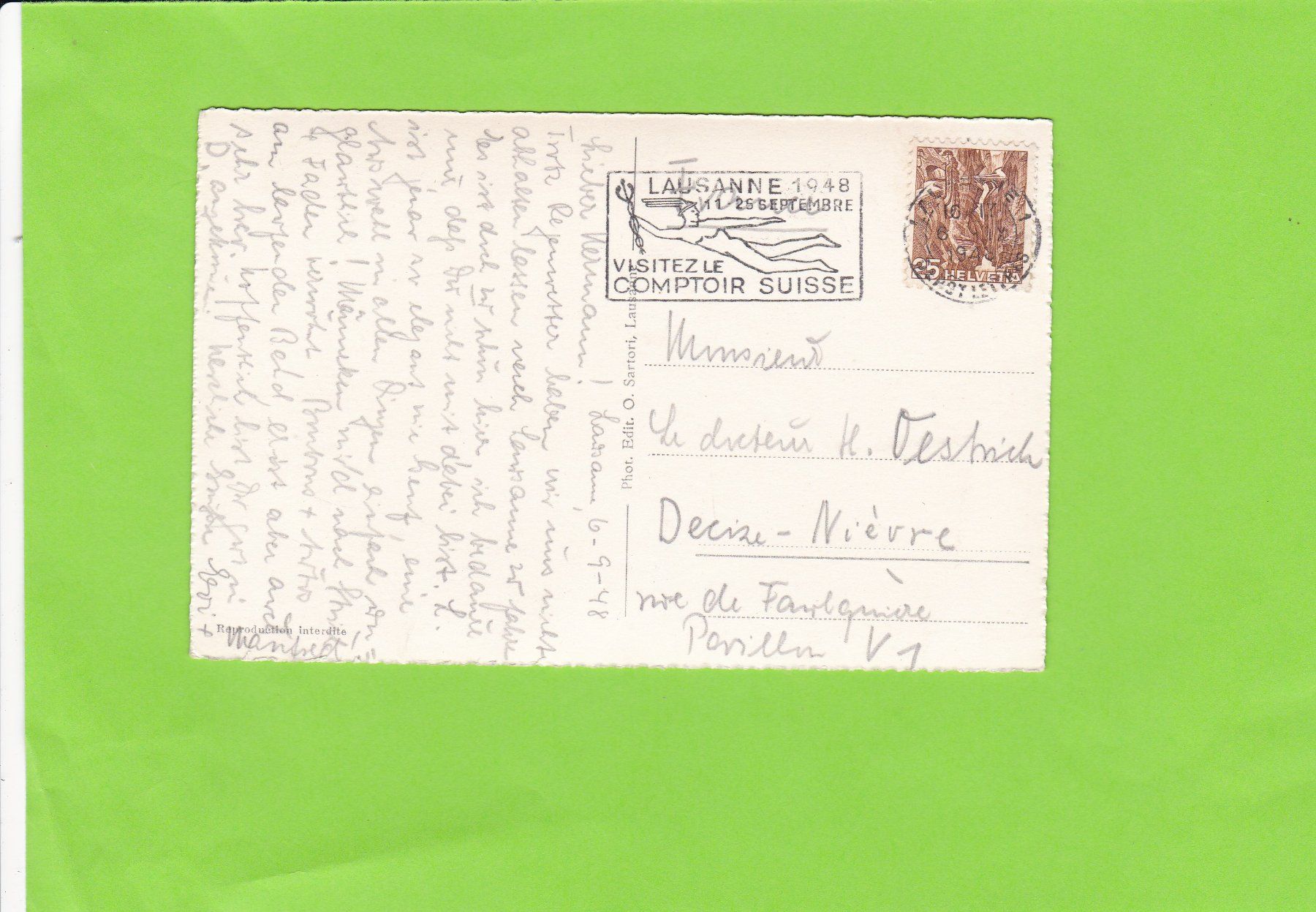 Cartoline postali: Lausanne – Usato da St. Peterzell venduto da neckertal 1