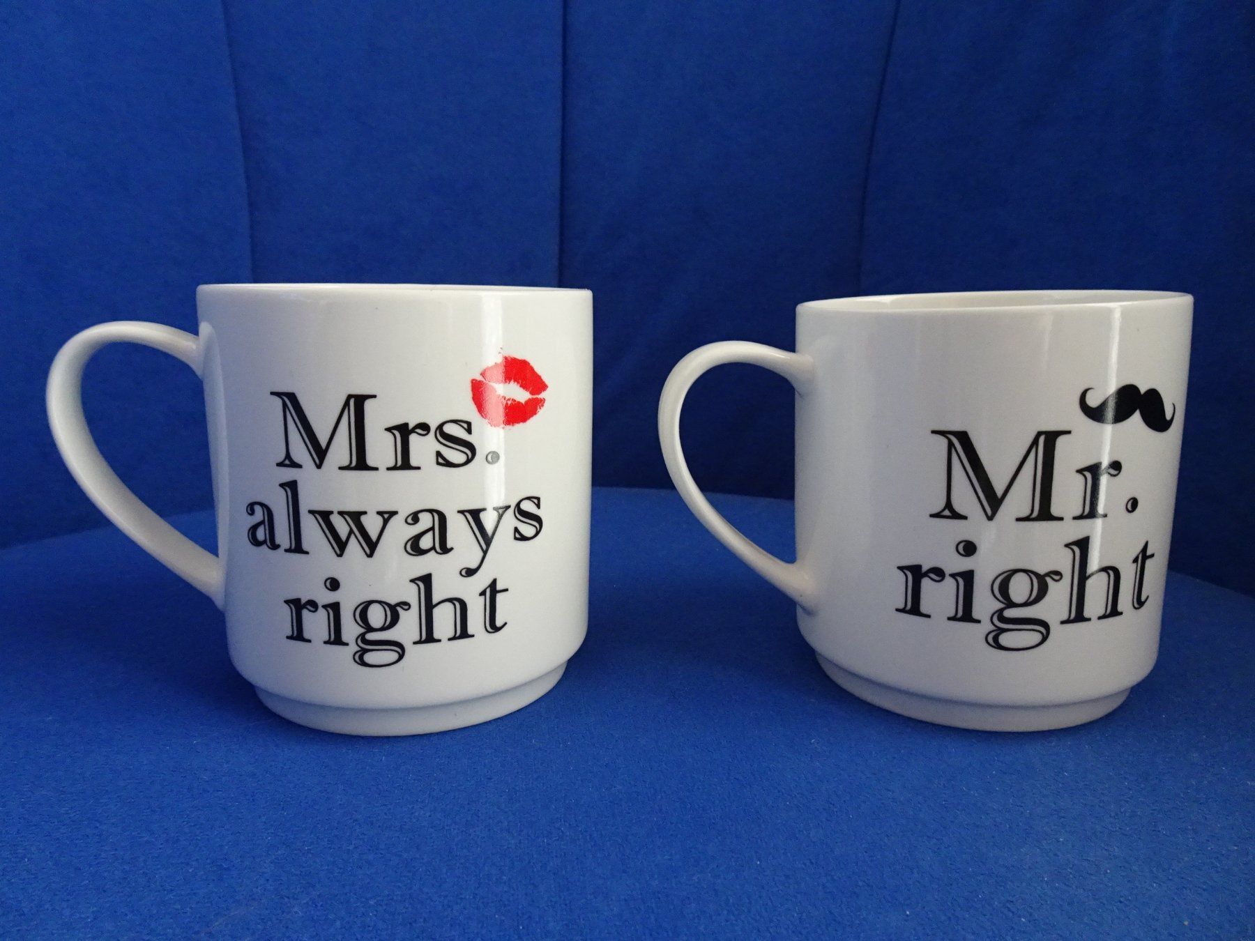Tazze: 2 Mugs - Mrs. always right und Mr. right – Usato da Winkel venduto da rsuzh