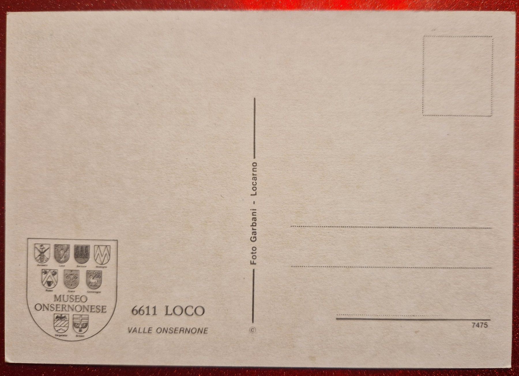 Cartoline postali: Museum Onsernonese, Loco – Nuovo (secondo la descrizione) da Melchnau venduto da Fishel 1