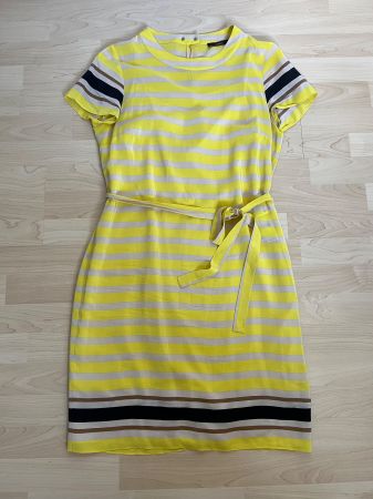 Windsor: Sommerkleid, beige/gelb gestreift, 38