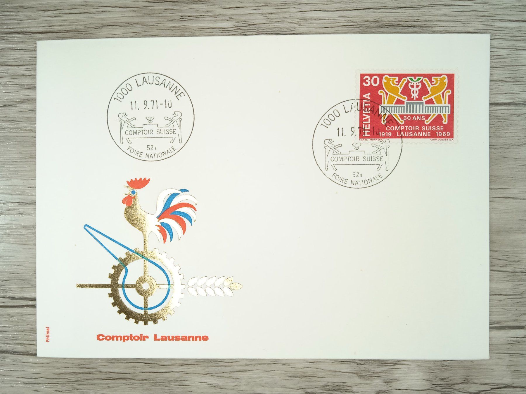 Tutti i francobolli: TR62 Enveloppe + Timbre Suisse 1971 – Usato da Cousset venduto da Patrick_Collections