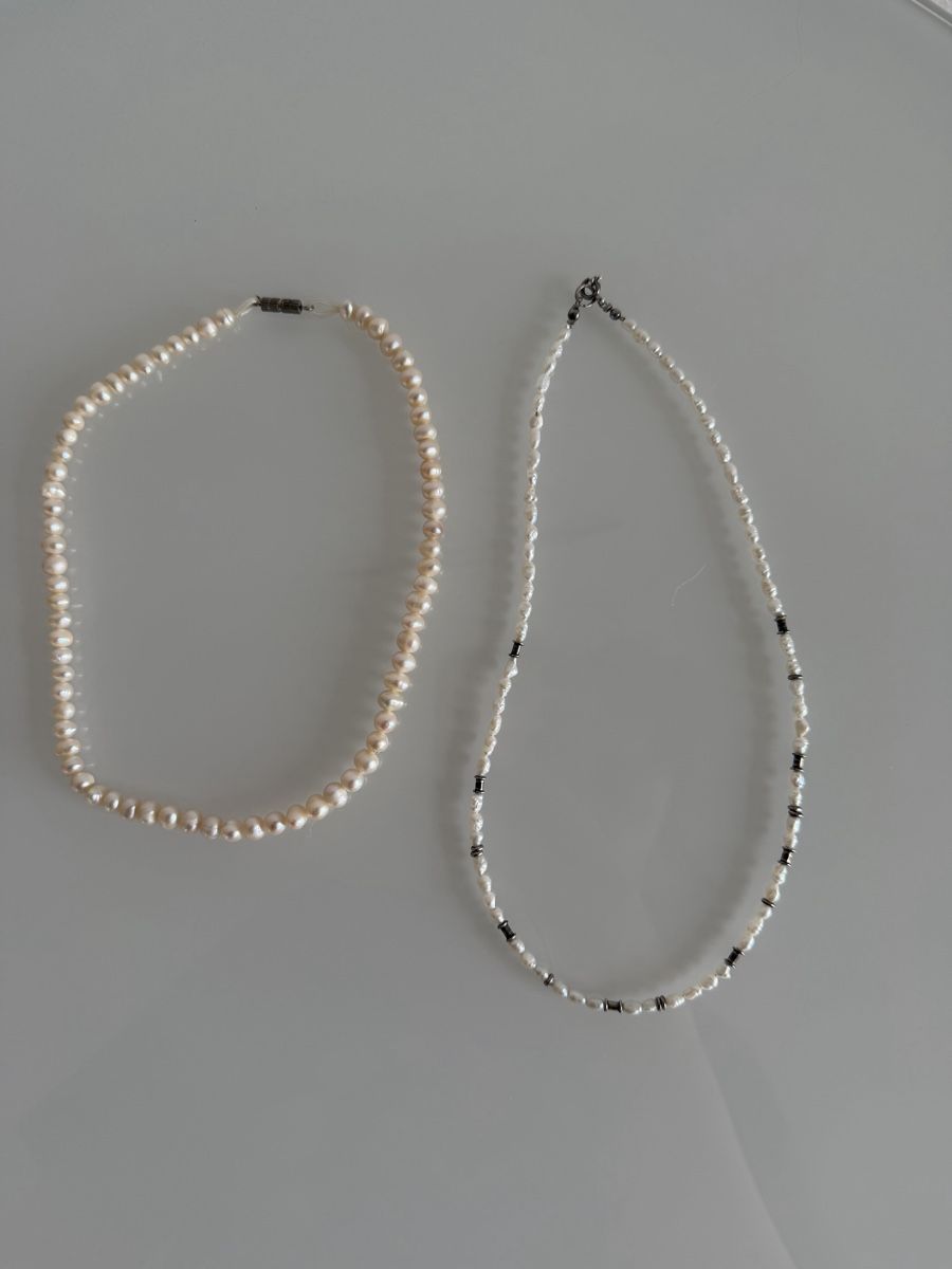 Perle (finte): 2 rangs de perles de perles naturelles – Usato da Cressier FR venduto da Kvito4ka 6