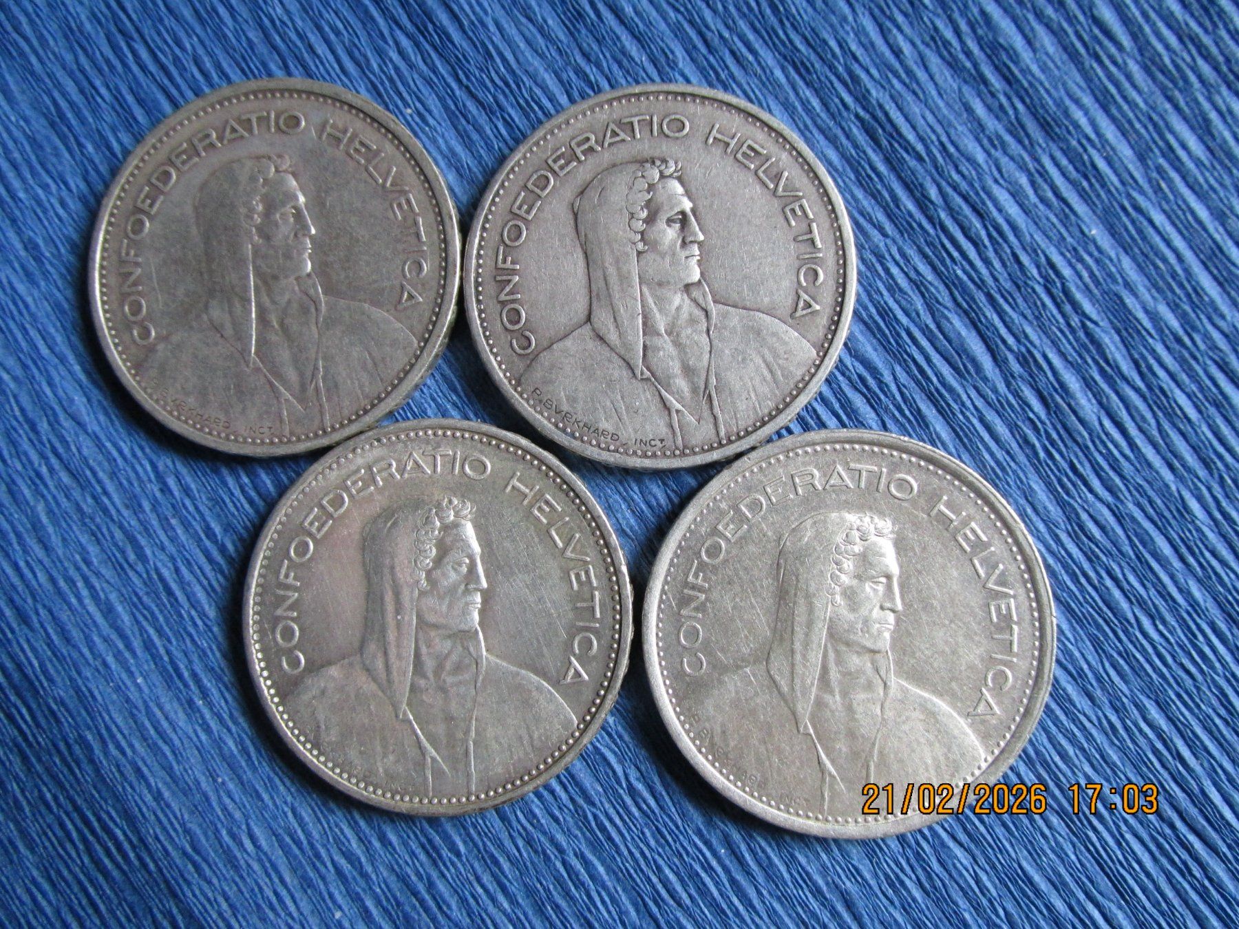 Tutti le monete: 4 X 5 francs argent – Usato da sédeilles venduto da JWP45 1