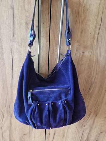 Longchamp Tasche Leder violett