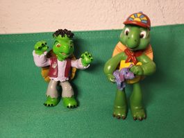 2x Franklin die Schildkröte mit Hund Plastoy und Nelvana