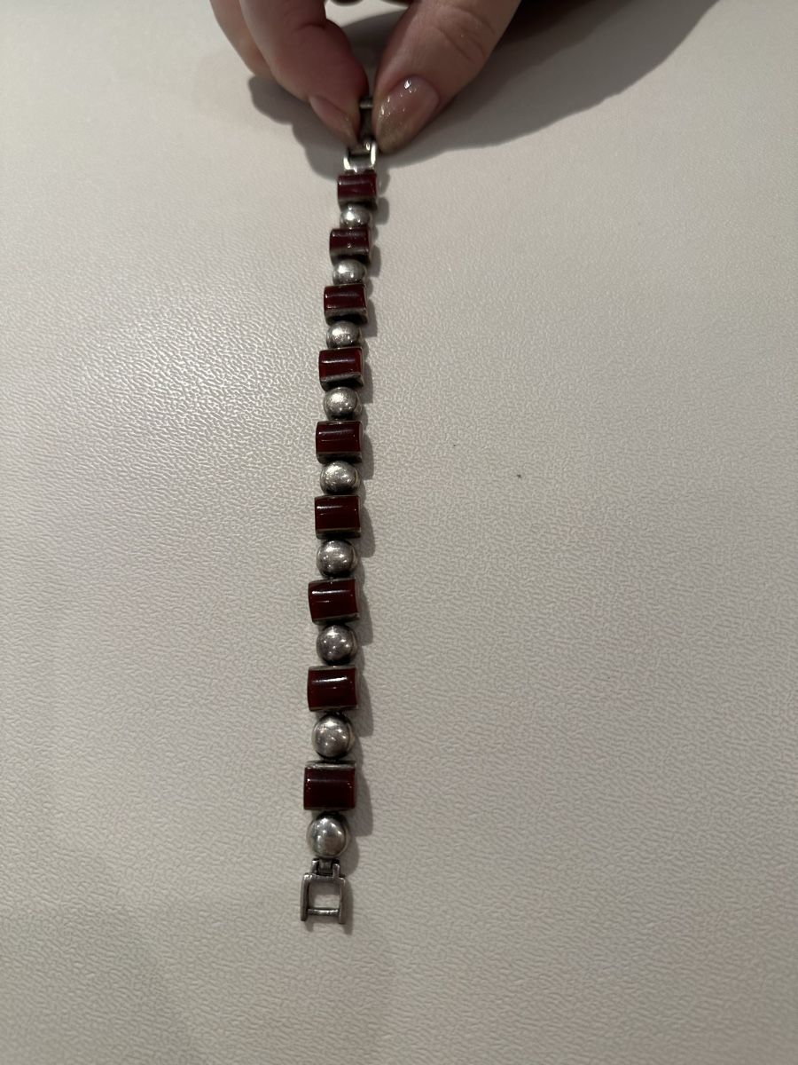 Bracciali & Braccialetti: Armband echtes Silber Karneol Steine – Usato da Luzern venduto da ariazalea 1