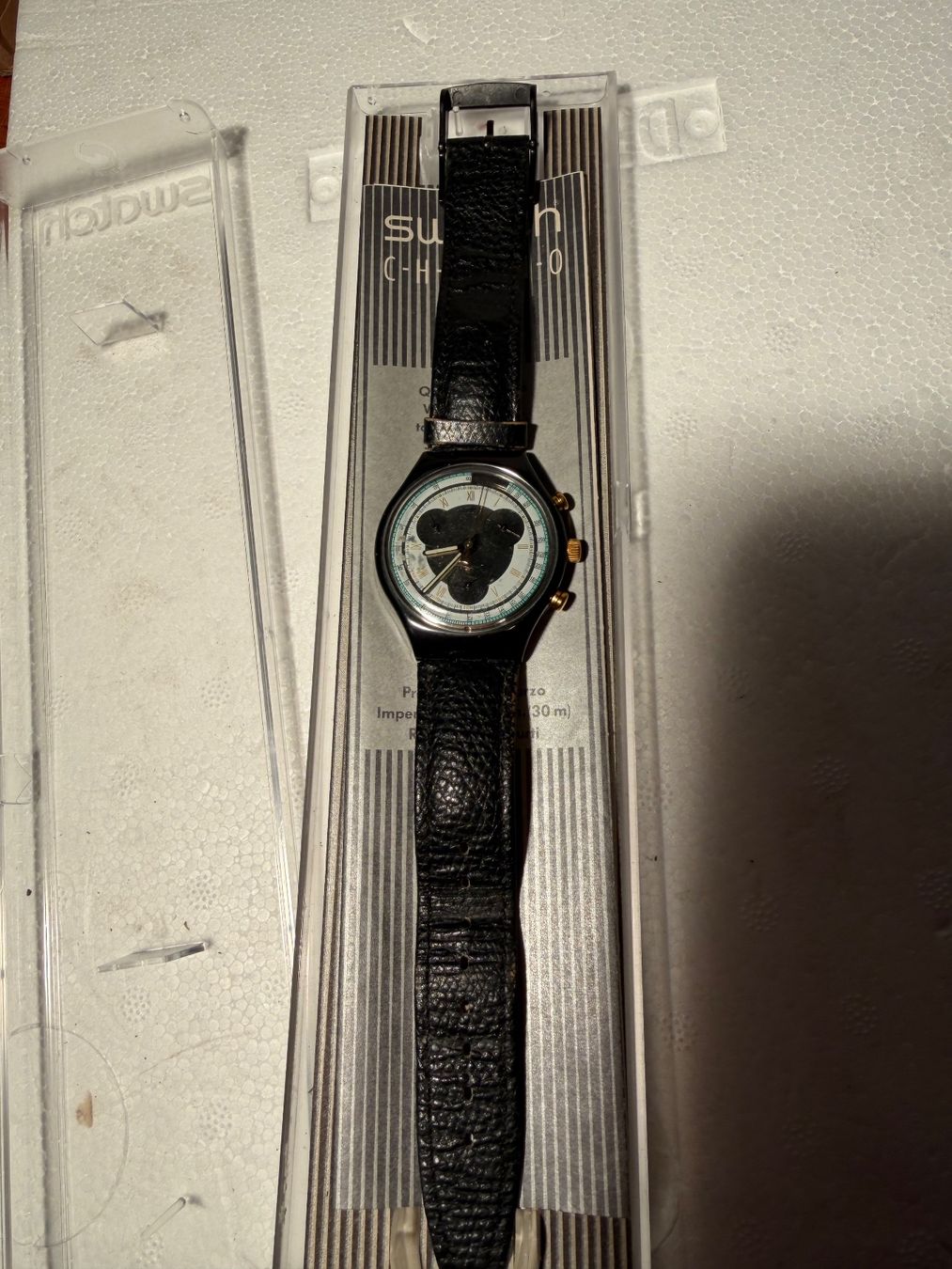 Swatch Orologi: Swatch Chronograph Uhr schwarz – Usato da Lausanne venduto da artnouveau05 5
