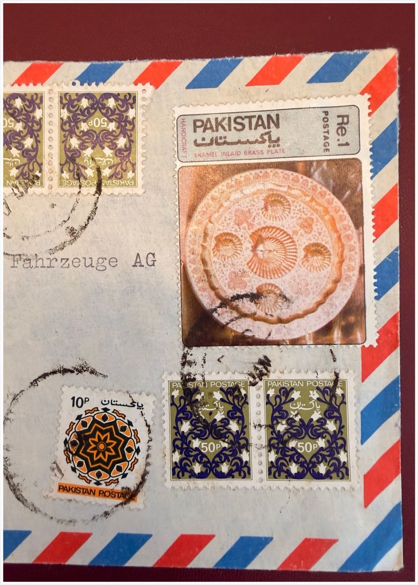 Tutti i francobolli: Luftpostbrief - Eischreiben - Karatschi - Pakistan – Usato da Schlieren venduto da RoPue 2