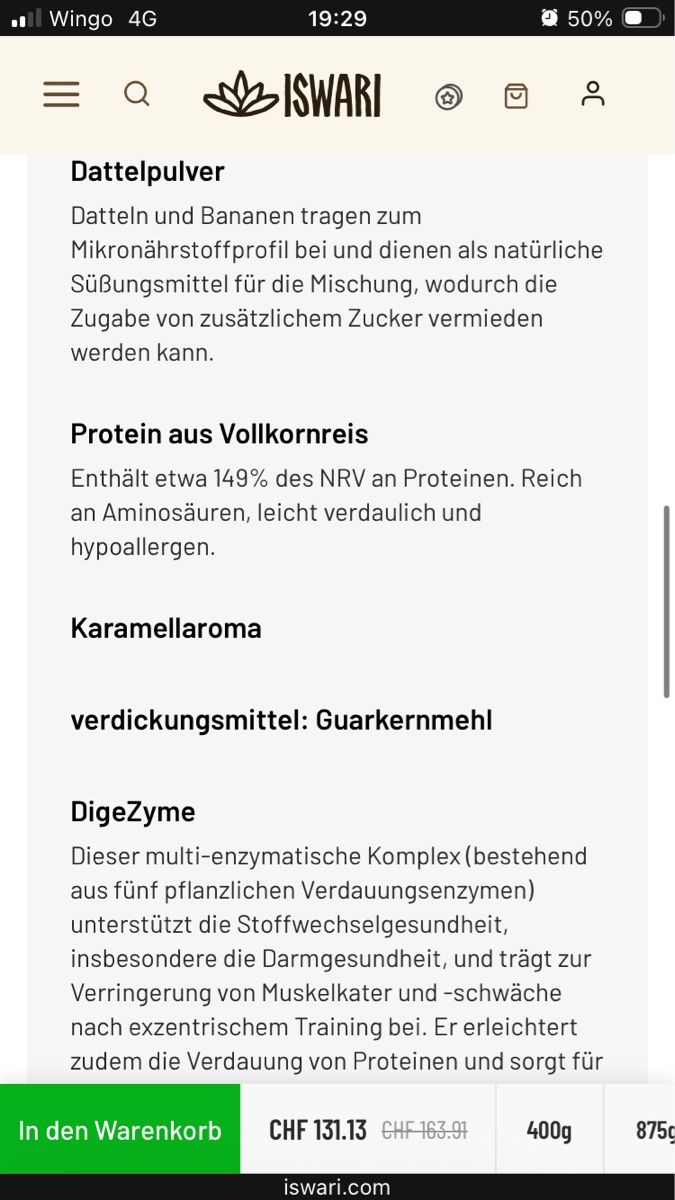 Aliments & Spécialités: ISWARI Super Vegan Protein Erdnuss – D'occasion à Brenzikofen par Martha_V 4