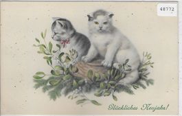 Glückliches Neujahr! 2 Katzen - Bonne Annee