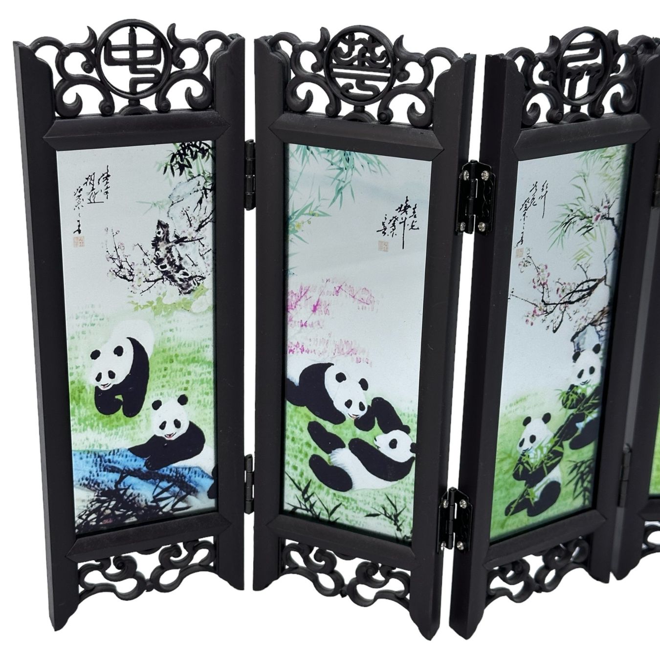 Paravents: Mini paravent chinois en bakélite verre peint calligraphie – Gebraucht aus Morges von vintiques 2