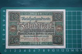 currency banknote reichsbanknote berlin 10 mark 1920