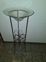 Weinständer Metall Schwarz Glasplatte Deko