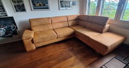 Polstergarnitur /Ecksofa Microfaser Braun 175cm x 230cm