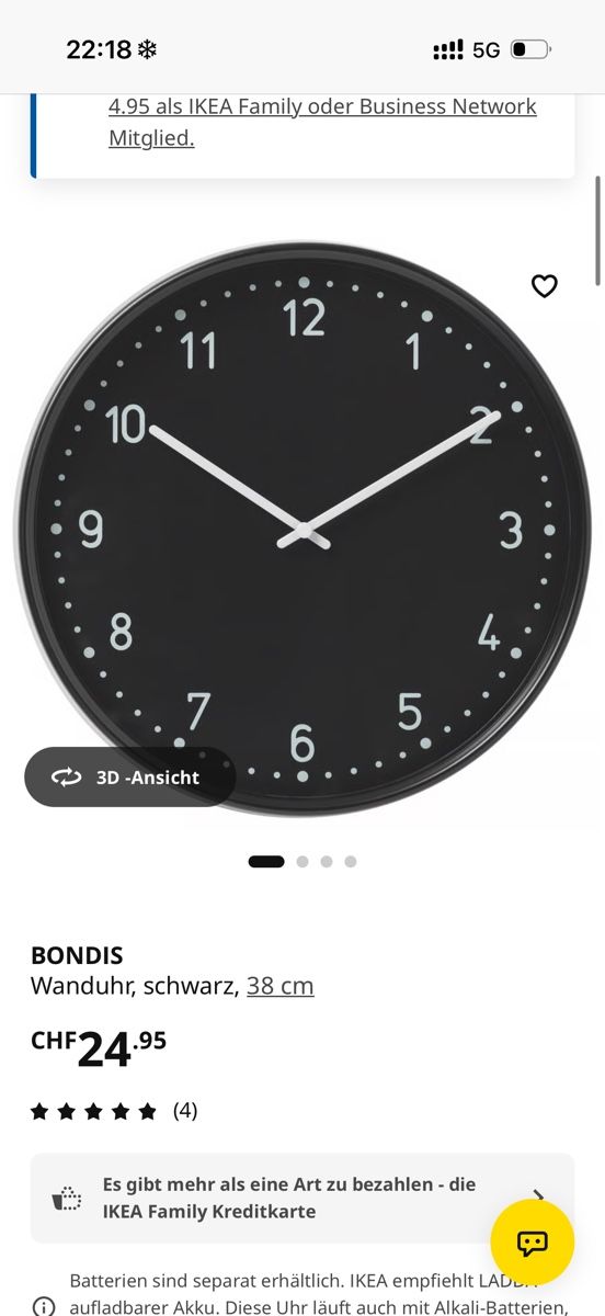 Orologi: Wanduhr (Ikea) – Usato da Frauenfeld venduto da eve1ine 2