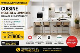 OFFRE SPECIALE Cuisine Design avec Îlot équipée Siemens