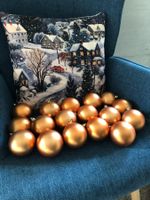 17 stk Weihnachtskugeln 7cm Kupfer/braun aus Kunststoff