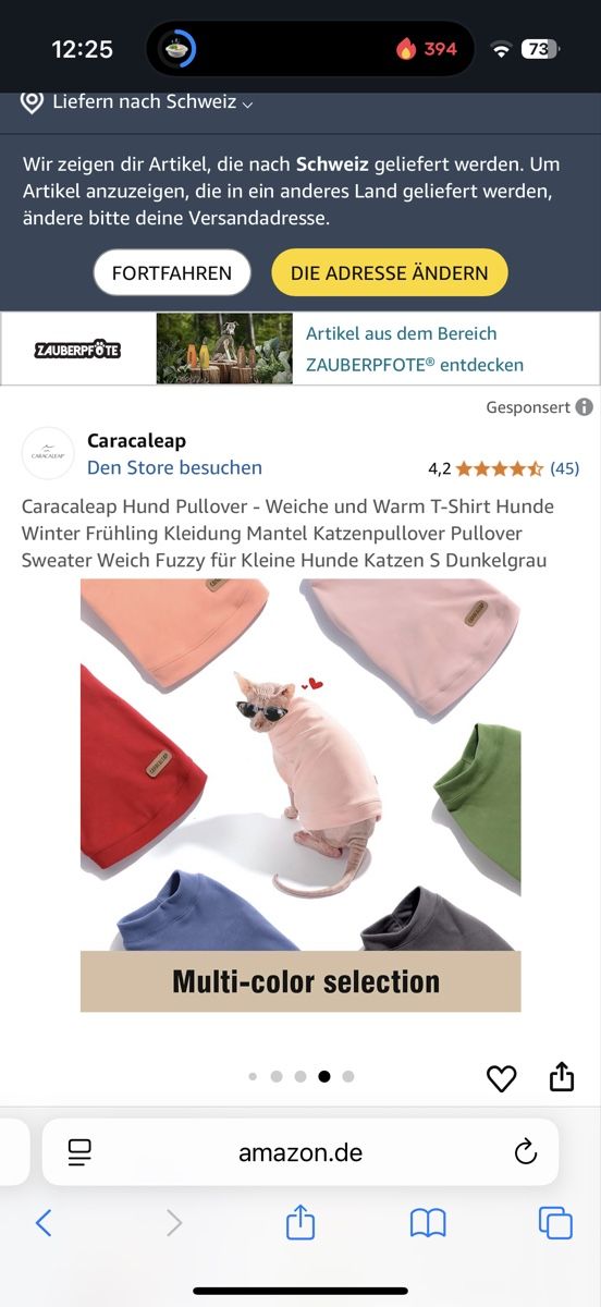 Bekleidung: Hunde/Katzen Pullover, warm, weich, Winter, Gr. M – Neu und originalverpackt aus Zürich von Kristl_von_der_Post