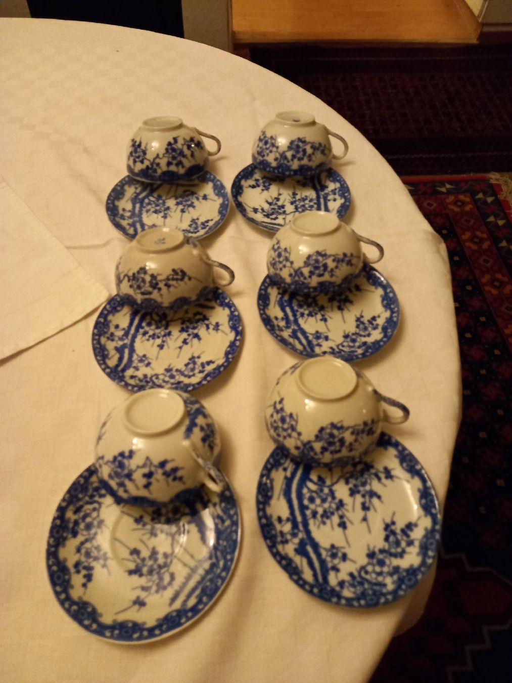 Set di piatti: 6er Antik Japanese Blau Teeset complet – Usato da Bern venduto da Imamrashed 5