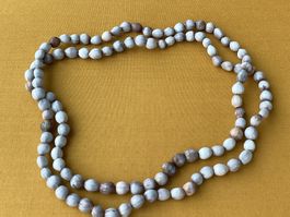 Modeschmuck Halskette beigebraun, 102 cm lang