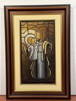 Gilbert Renoux - Vintage Art - Mother & Child in Abstract 
