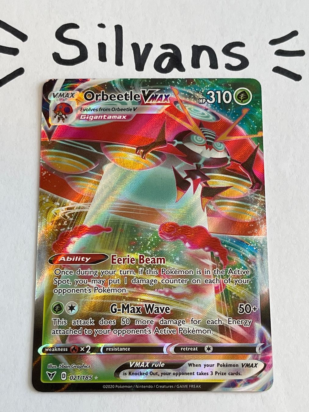 Pokémon Carte collezionabili: Orbeetle Vmax 021/185 Vivid Voltage Farbenschock Englisch – Nuovo (secondo la descrizione) da Wil SG venduto da Silvans