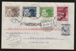 1925 : Flugpostbrief Wien - München-Zürich, selten