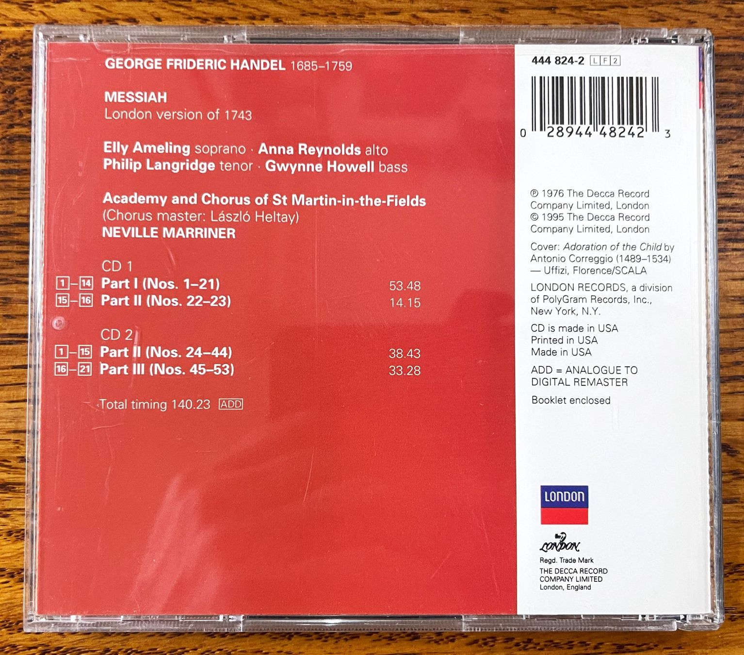 CD: GEORGE FRIDERIC HANDEL - MESSIAH CD – Usato da Oftringen venduto da Vucki 1