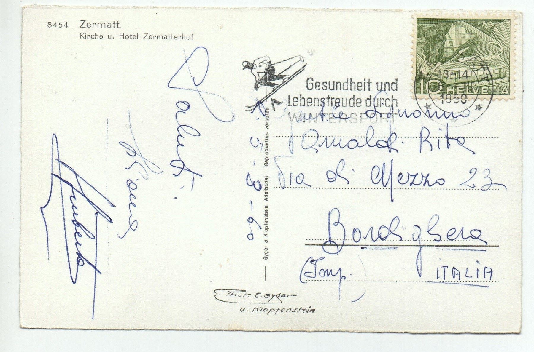 Ansichtskarten: ZERMATT Hotel Zermatterhof – Gebraucht aus Jona von philajona 1