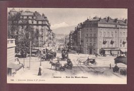 GENEVE - Rue du Mont-Blanc - Nombreux attelages