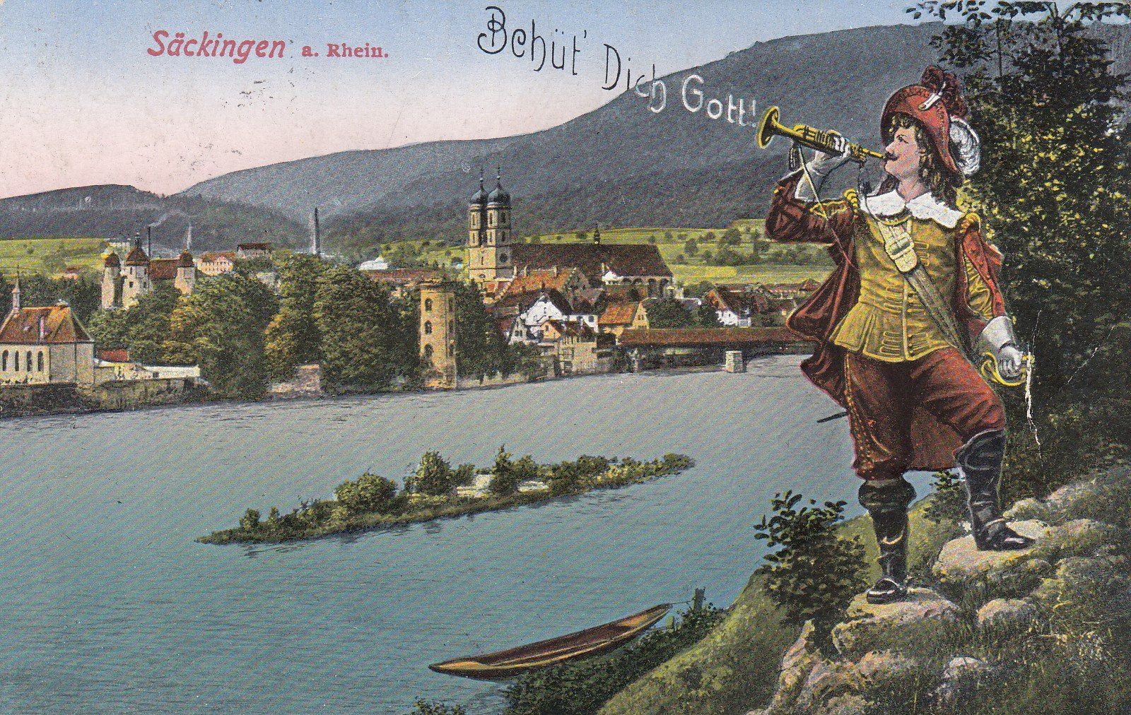 Cartoline postali: 1925 Postkarte "Säckingen am Rhein" von Stein - Oftringen – Usato da Rheinfelden venduto da ricci62