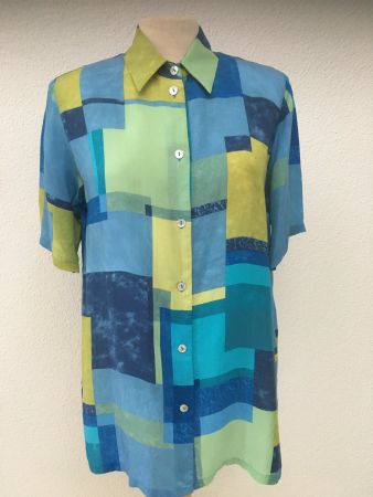Longbluse aus Cupro - Kurzarm