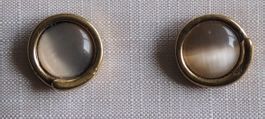 SCHÖNE OHRSTECKER "MONDSTEIN" VERGOLDET NEU