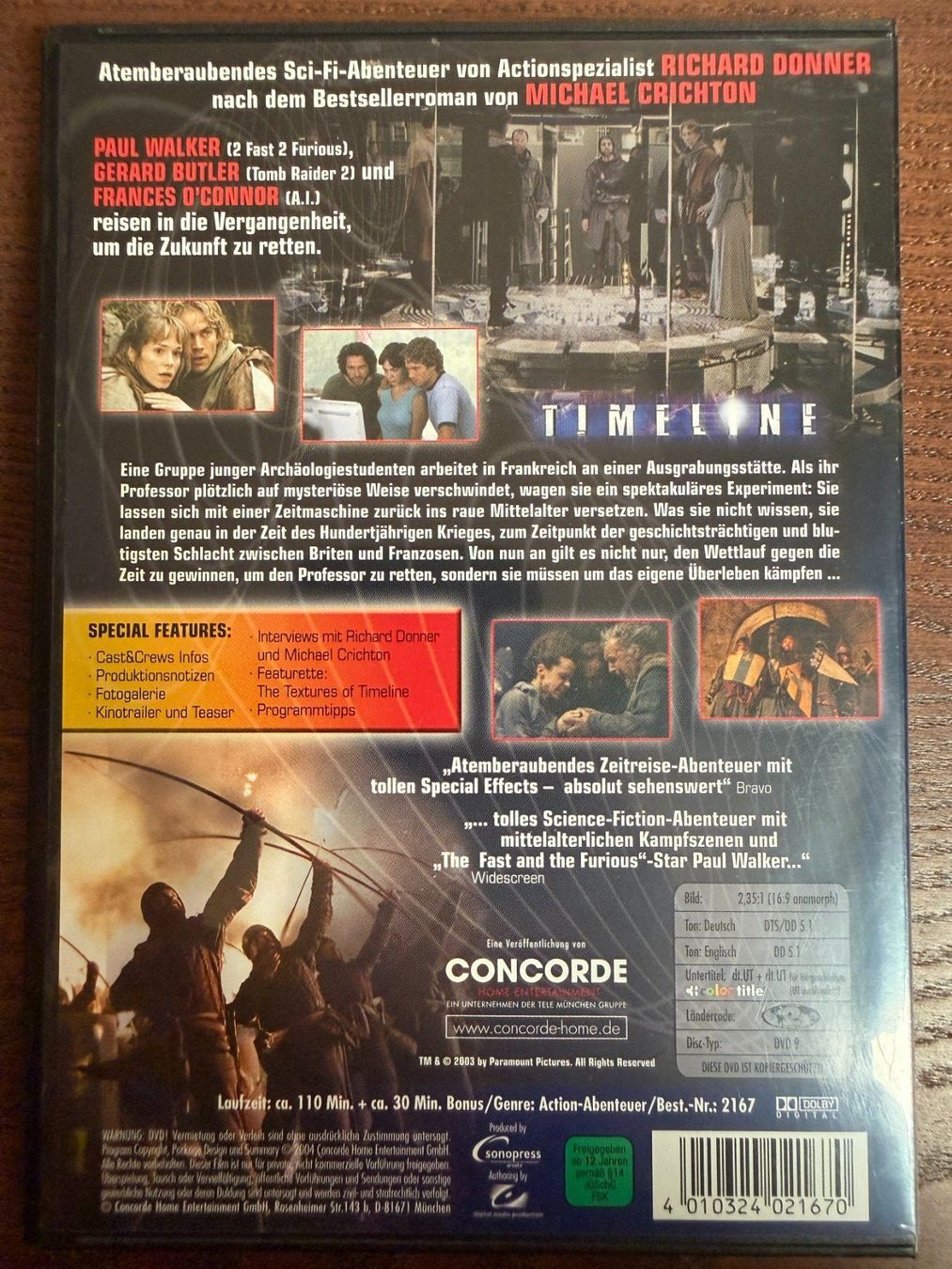 Alle DVDs: Timeline – Gebraucht aus Zürich von FilmFreunde 1
