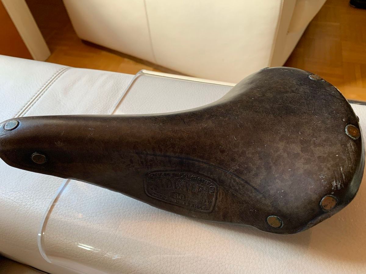 Pezzi di ricambio: Vintage IDEALE Leather Bike Saddle – Usato da La Croix de Rozon venduto da chr_f5wy 1