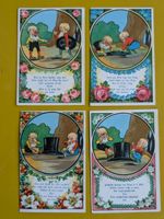 Sammelbilder 4. Stück als Serie um 1900, " Hinz & Kunz "