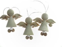 Holzanhänger Engel Weihnachtsbaumschmuck 3-Er Set
