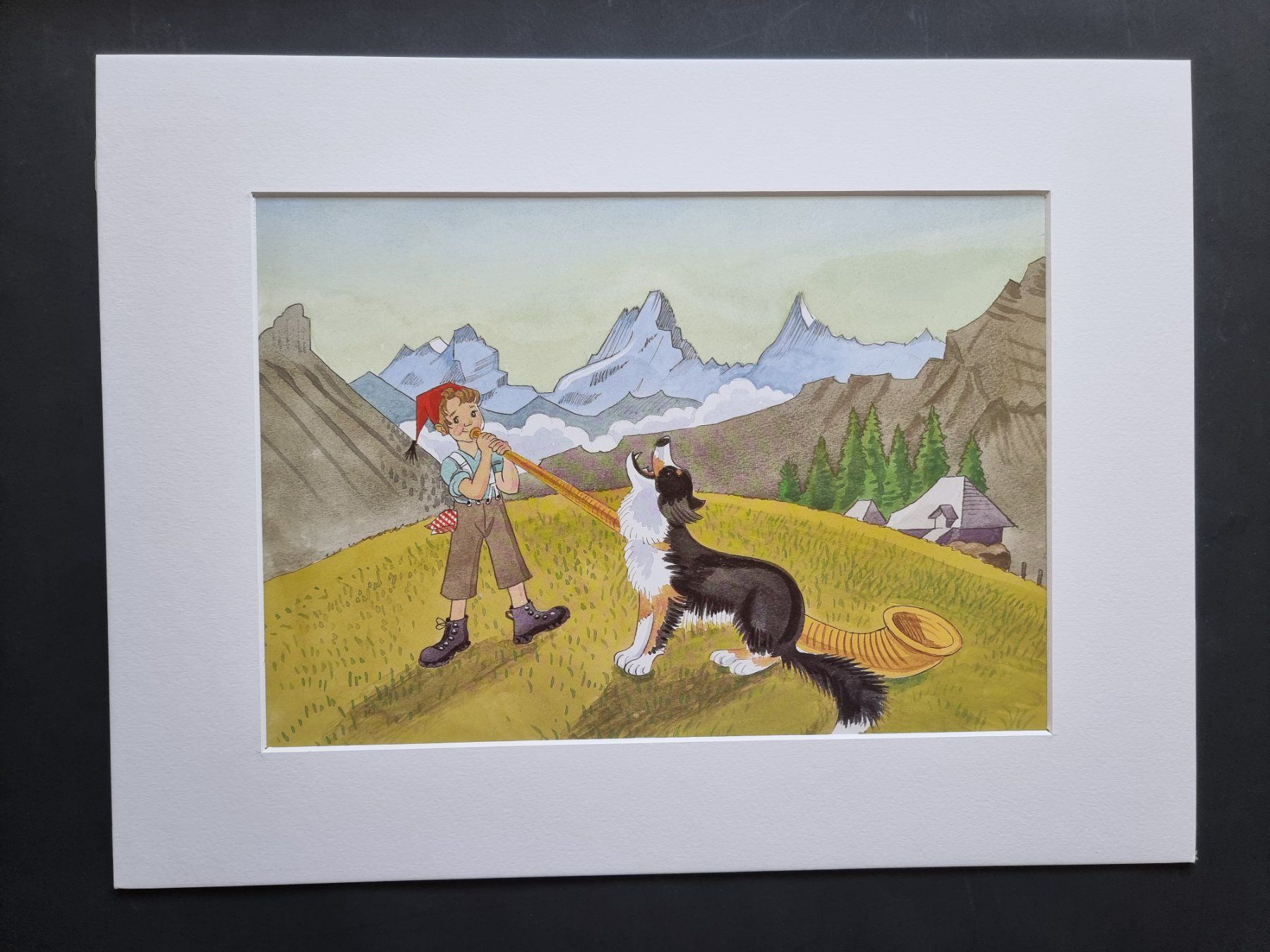 Foto & Immagini: DER BUEB VOM TRUEB BILD HINTER NEUWERTIGEM PASSEPARTOUT – Usato da Gersau venduto da grafik-kunst 1