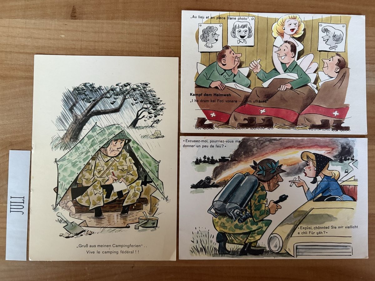 Cartes postales: AK mit Bilder Militär Humor – D'occasion à Rümlang par Kartenpost1